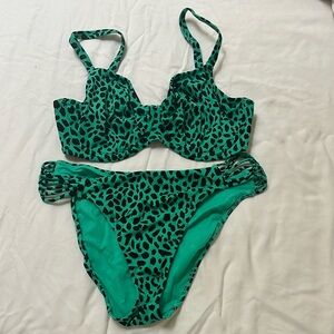 Freya green and black leopard print bikini